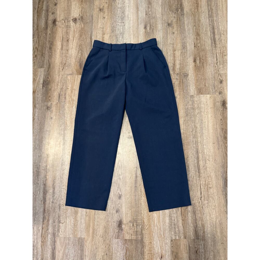 Abercrombie & Fitch Sloane Navy Wide Leg Trousers - Short Length